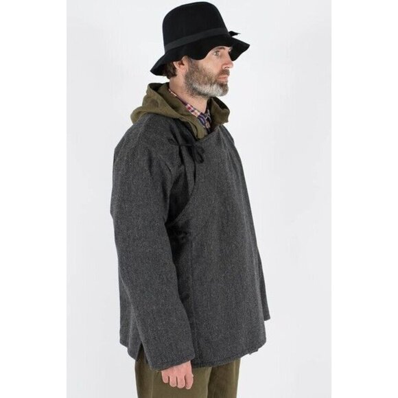 Monitaly AW 16 Size S Men's Jacket Grey Wool Blend Side Closure Wrap Style - Picture 2 of 13